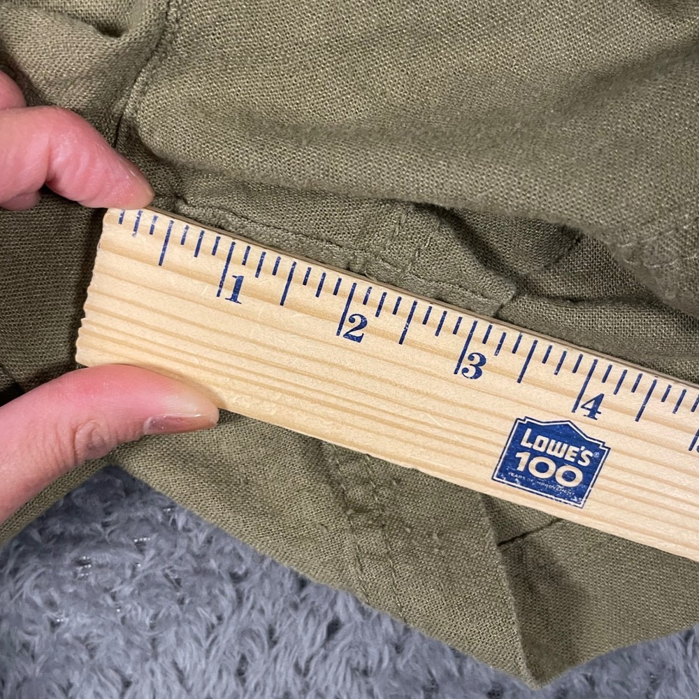 Old Navy Women Green Linen Blend Comfort Waistband Shorts Size L Casual - Picture 7 of 7